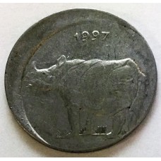 INDIA 1997 . TWENTY-FIVE 25 PAISE COIN . ERROR . MIS-STRIKE
